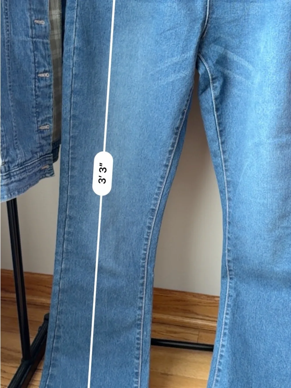 Lands' End Light Blue Denim Jacket Jeans and T Shirt bundle L